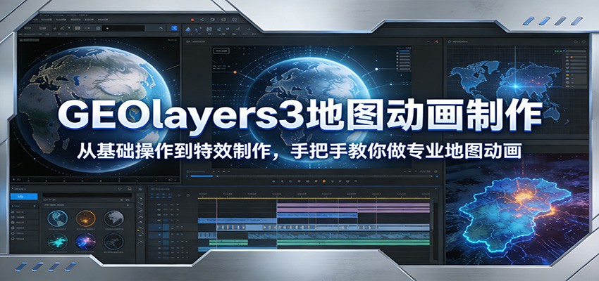 GEOlayers3地图动画制作:从基础操作到特效制作,手把手教你做专业地图动画_酷乐网