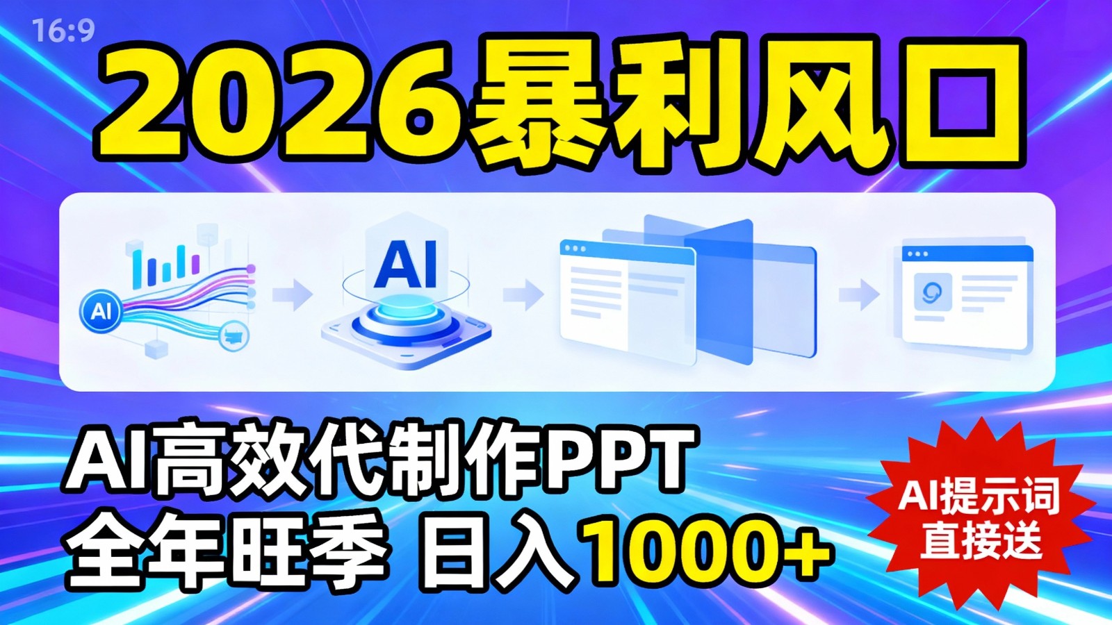 2026暴利！用AI高效代制作PPT，全年旺季，日入1000+，提示词直接送！-951博客