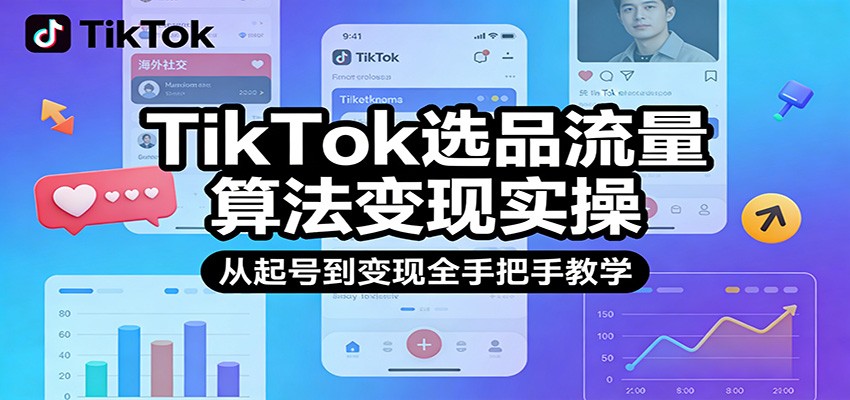 TikTok选品流量算法变现实操，从起号到变现全手把手教学_酷乐网