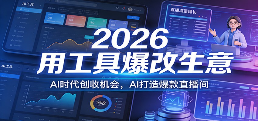 2026用工具爆改生意，AI时代创收机会，AI打造爆款直播间_酷乐网