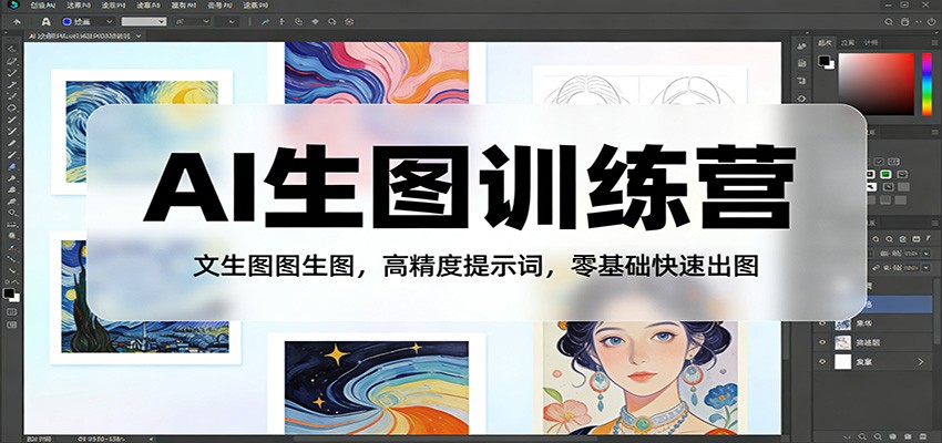 AI生图训练营：文生图图生图，高精度提示词，零基础快速出图_酷乐网