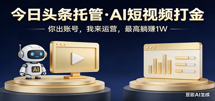 头条号AI托管,我提供作品,你提供账号,每天5分钟发布,小白躺赚3000+_酷乐网