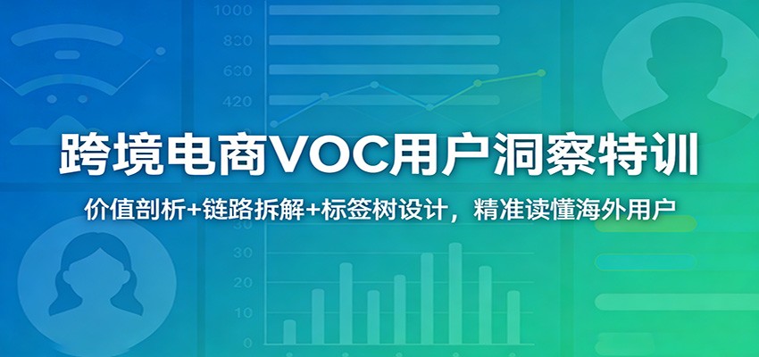 跨境电商VOC用户洞察特训：价值剖析+链路拆解+标签树设计，精准读懂海外用户_酷乐网