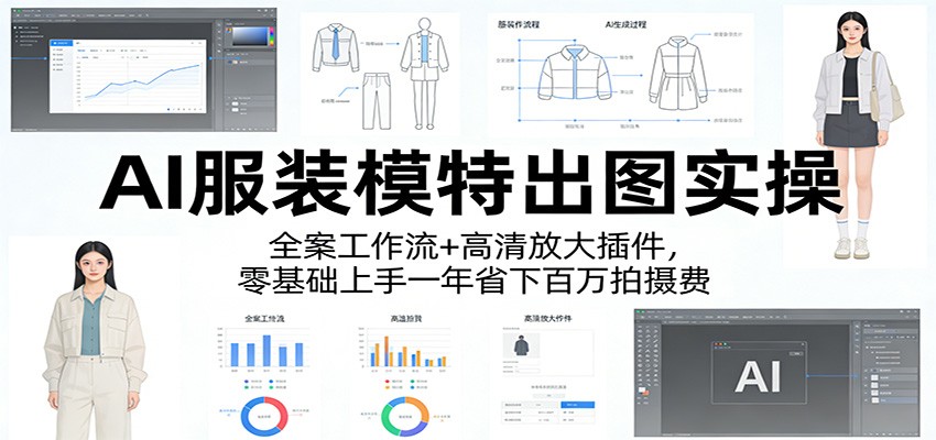 AI服装模特出图实操：全案工作流+ 高清放大插件，零基础上手一年省下百万拍摄费_酷乐网