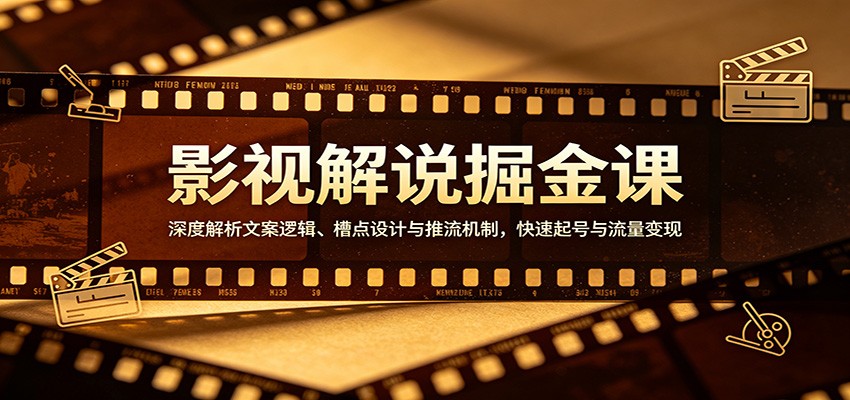 影视解说掘金课：深度解析文案逻辑、槽点设计与推流机制，快速起号与流量变现_酷乐网