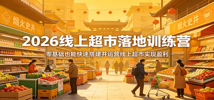 2026线上超市落地训练营，零基础也能快速搭建并运营线上超市实现盈利_酷乐网