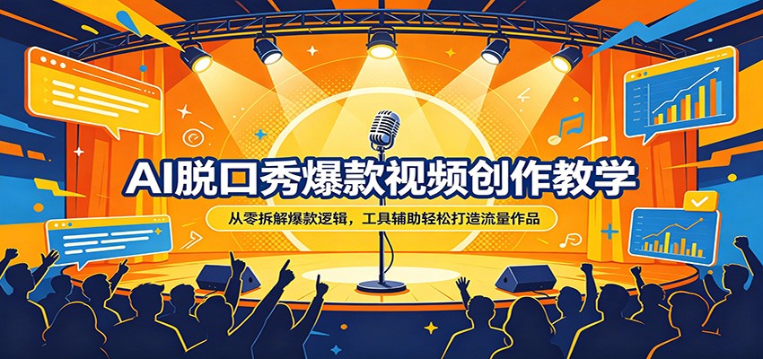 AI脱口秀爆款视频创作教学：从零拆解爆款逻辑，工具辅助轻松打造流量作品_酷乐网