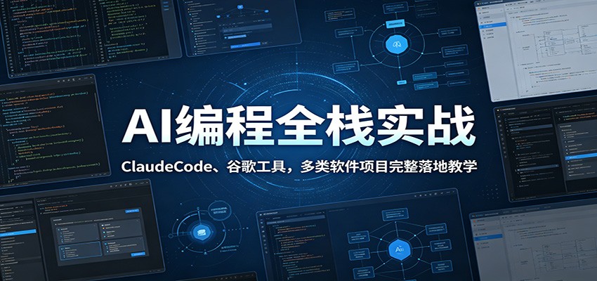 AI编程全栈实战：ClaudeCode、谷歌工具，多类软件项目完整落地教学-中创副业网