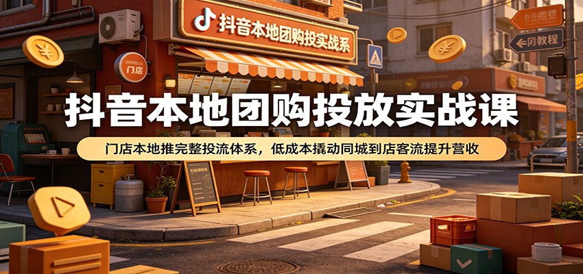 抖音本地团购投放实战课:门店本地推完整投流体系,低成本撬动同城到店客流提升营收