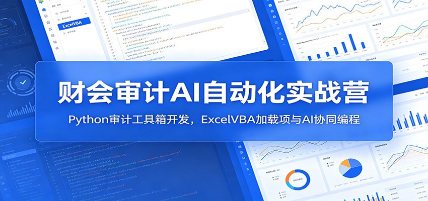 财会审计AI自动化实战营：Python审计工具箱开发，ExcelVBA加载项与AI协同编程-中创副业网