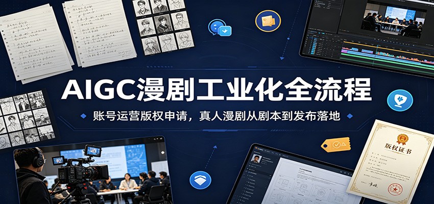 AIGC漫剧工业化全流程：账号运营版权申请，真人漫剧从剧本到发布落地-中创副业网
