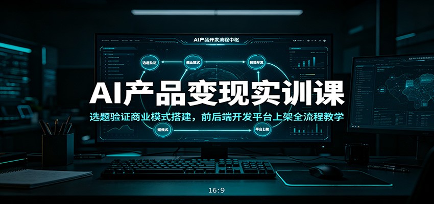 AI产品变现实训课：选题验证商业模式搭建，前后端开发平台上架全流程教学-中创副业网