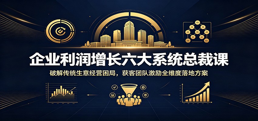 企业利润增长六大系统总裁课：破解传统生意经营困局，获客团队激励全维度落地方案-中创副业网