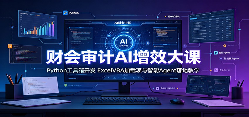 财会审计AI增效大课：Python工具箱开发，ExcelVBA加载项与智能Agent落地教学-中创副业网