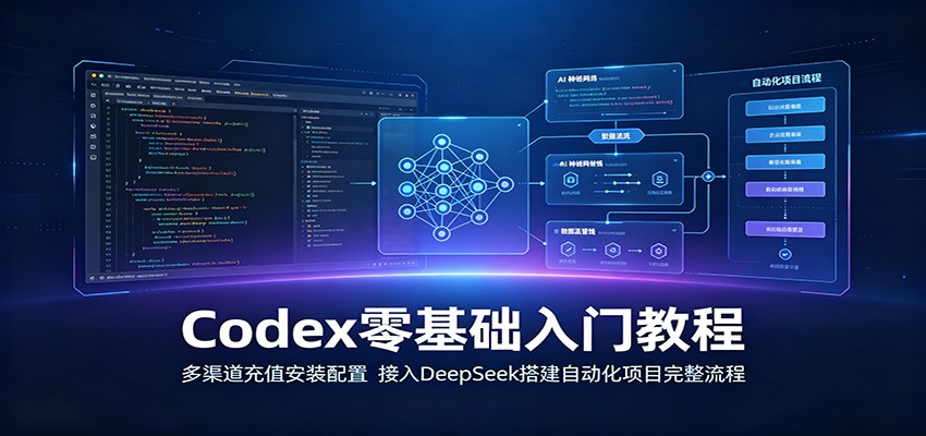 Codex零基础入门教程：多渠道充值安装配置，接入DeepSeek搭建自动化项目完整流程-中创副业网
