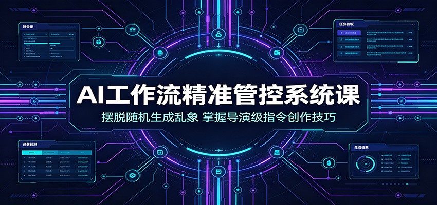 AI工作流精准管控系统课：摆脱随机生成乱象，掌握导演级指令创作技巧-中创副业网
