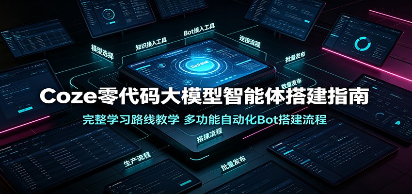 Coze零代码大模型智能体搭建指南：完整学习路线教学，多功能自动化Bot搭建流程-中创副业网