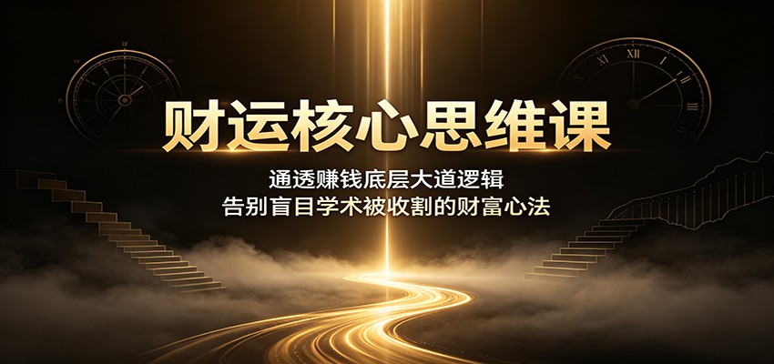 财运核心思维课：通透赚钱底层大道逻辑，告别盲目学术被收割的财富心法-中创副业网