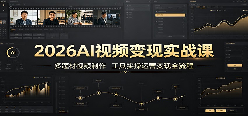 2026AI视频变现实战课：多题材视频制作，工具实操运营变现全流程-中创副业网