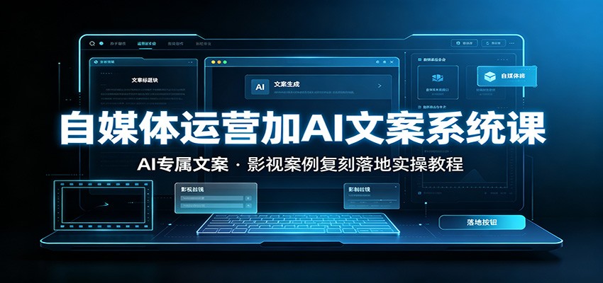自媒体运营加AI文案系统课：：AI专属文案，影视案例复刻落地实操教程-中创副业网