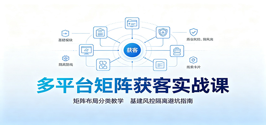 多平台矩阵获客实战课：矩阵布局分类教学，基建风控隔离避坑指南-中创副业网