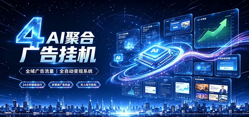 全域广告流量聚合，AI无人挂机稳赚佣金，打造长期稳定被动收入副业-中创副业网