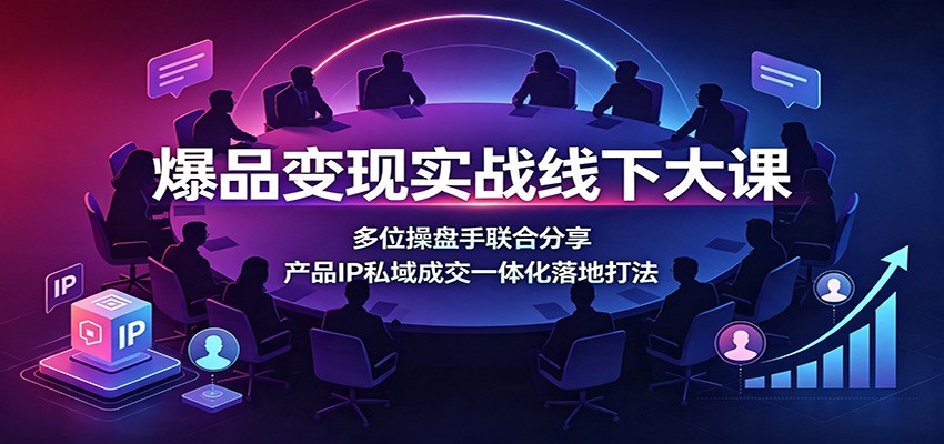 爆品变现实战线下大课：多位操盘手联合分享，产品IP私域成交一体化落地打法-副业研究所