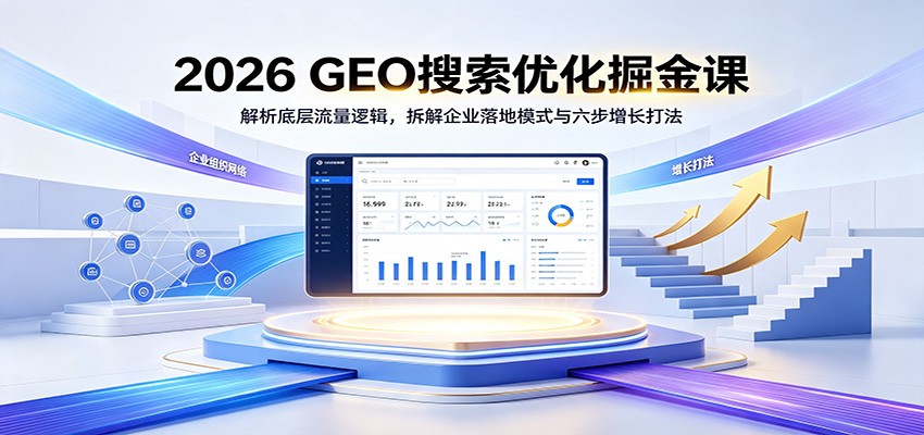2026GEO搜索优化掘金课：解析底层流量逻辑，拆解企业落地模式与六步增长打法-副业研究所