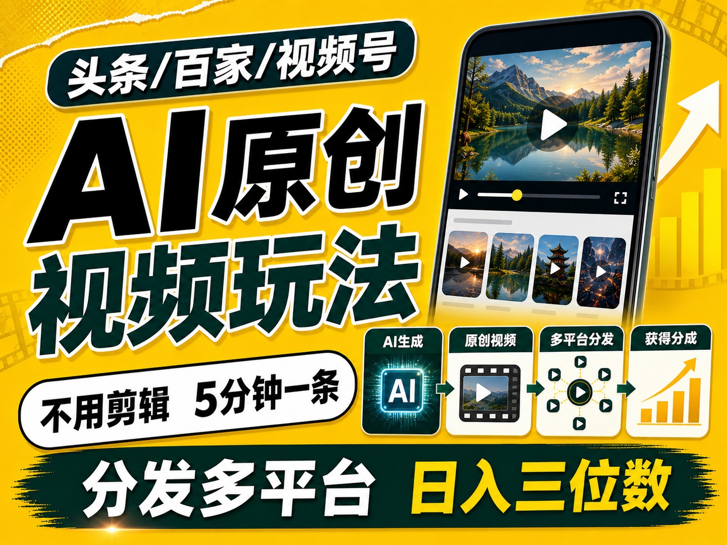 2026头条百家号升级玩法5分钟一条原创视频发多平台赚收-副业研究所