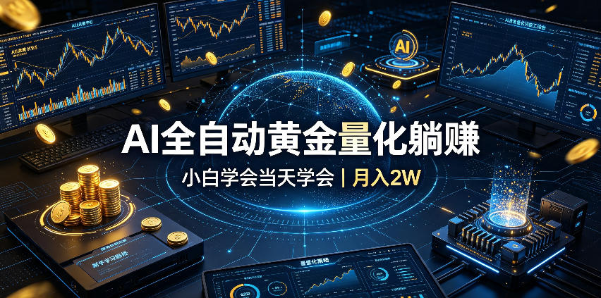 AI全自动黄金量化躺赚：小白学会当天学会，月入2W！-副业研究所