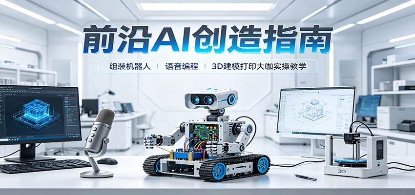 前沿AI创造指南：组装机器人、语音编程、3D建模打印大咖实操教学-副业研究所
