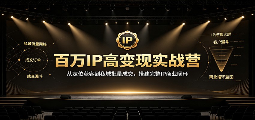 百万IP高变现实战营：从定位获客到私域批量成交，搭建完整IP商业闭环-副业研究所