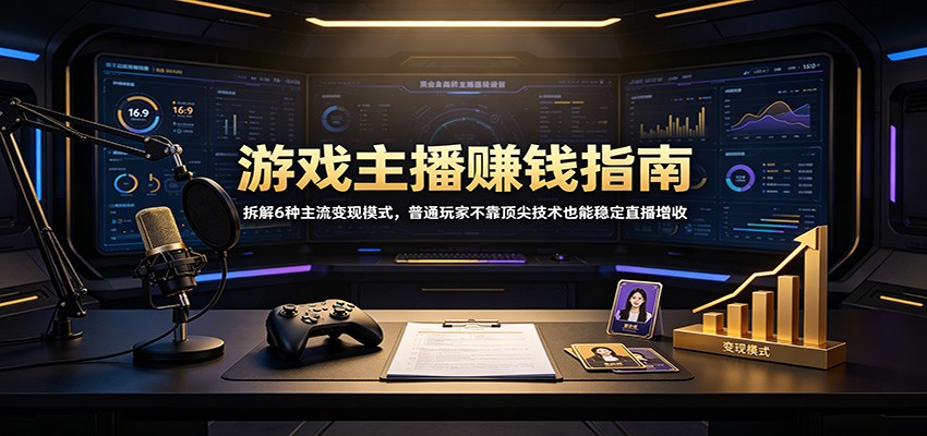游戏主播赚钱指南：拆解6种主流变现模式，普通玩家不靠顶尖技术也能稳定直播增收-副业研究所