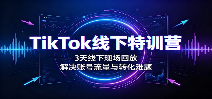 TikTok线下特训营：3天线下现场回放，解决账号流量与转化难题-副业研究所