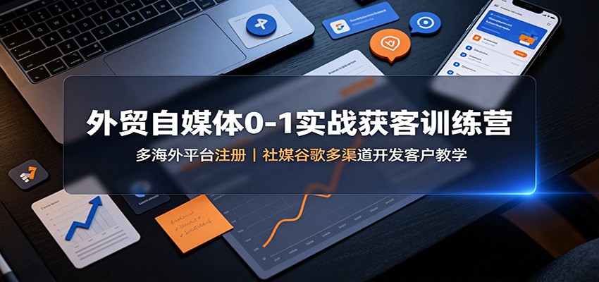 外贸自媒体0-1实战获客训练营：多海外平台注册，社媒谷歌多渠道开发客户教学-副业研究所