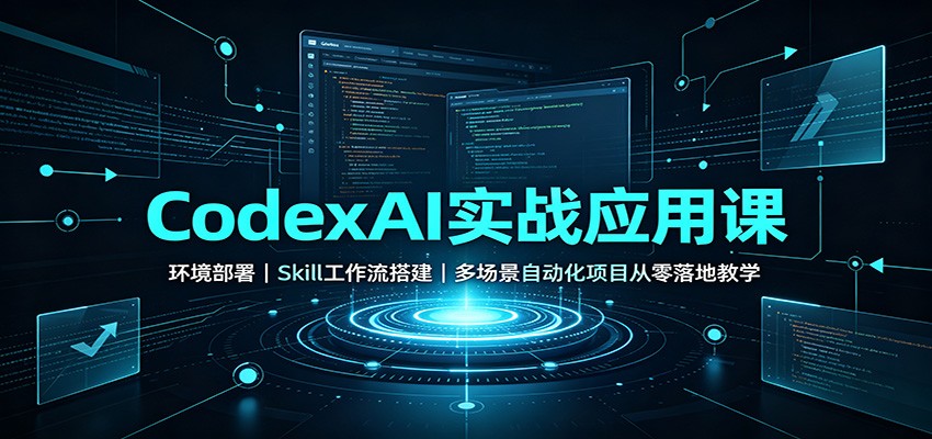CodexAI实战应用课：环境部署Skill工作流搭建，多场景自动化项目从零落地教学-副业研究所