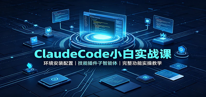 ClaudeCode小白实战课：环境安装配置，技能插件子智能体，完整功能实操教学-副业研究所