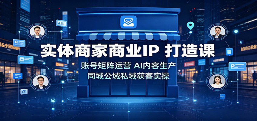 实体商家商业IP打造课：账号矩阵运营，AI内容生产，同城公域私域获客实操-副业研究所
