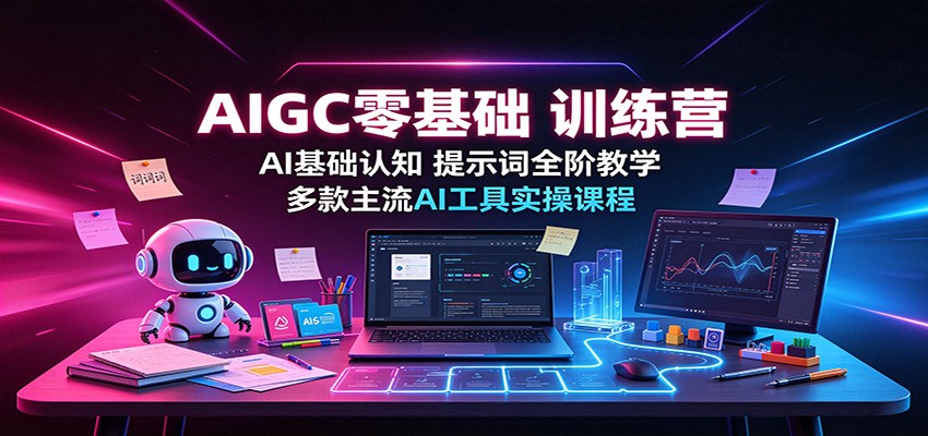 AIGC零基础训练营：AI基础认知，提示词全阶教学，多款主流AI工具实操课程-副业研究所