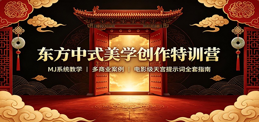 东方中式美学创作特训营：MJ系统教学，多商业案例，电影级天宫提示词全套指南-副业研究所