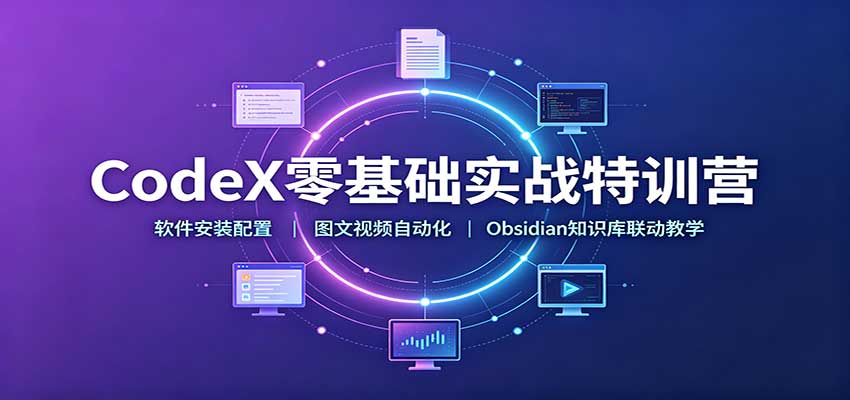 CodeX零基础实战特训营：软件安装配置，图文视频自动化，Obsidian知识库联动教学-副业研究所