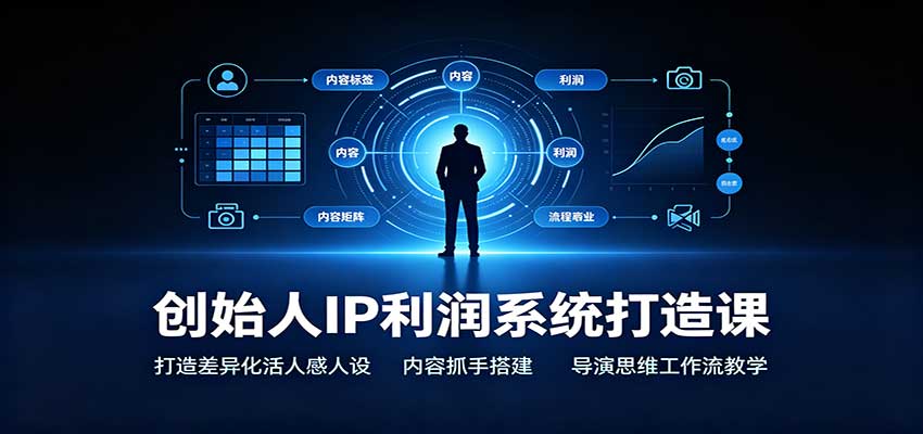 创始人IP利润系统打造课：打造差异化活人感人设，内容抓手搭建，导演思维工作流教学-副业研究所