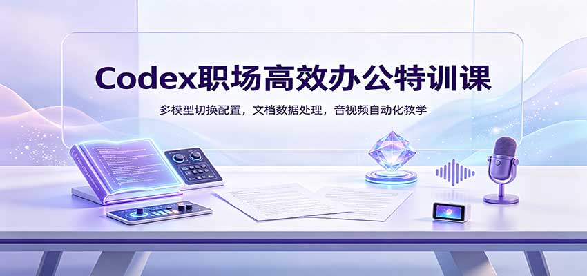 Codex职场高效办公特训课：多模型切换配置，文档数据处理，音视频自动化教学-副业研究所