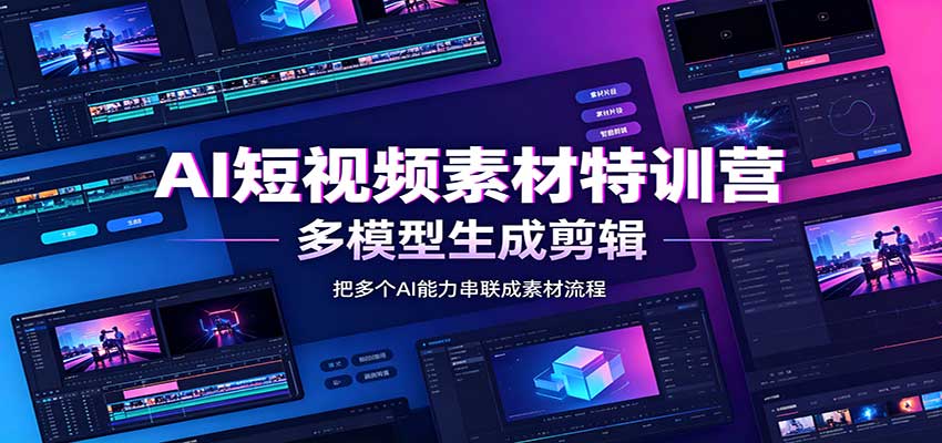 AI短视频素材特训营：Codex本地部署实操，多模型生成剪辑，爆量素材挖掘教学-副业研究所