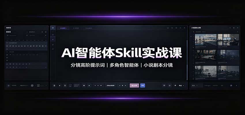 AI智能体Skill实战课：分镜高阶提示词，多角色智能体，小说剧本分镜-副业研究所
