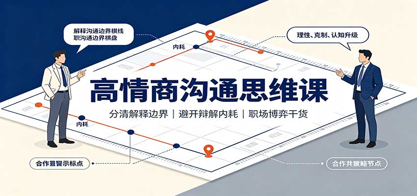 高情商沟通思维课：分清解释边界，避开辩解内耗，职场博弈干货-副业研究所