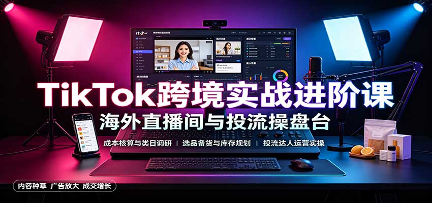TikTok�羳ʵս���׿Σ��ɱ�������Ŀ���У�ѡƷ������Ͷ��������Ӫ5304 ����:��Ե��ҵ�� ����ID:121393 
