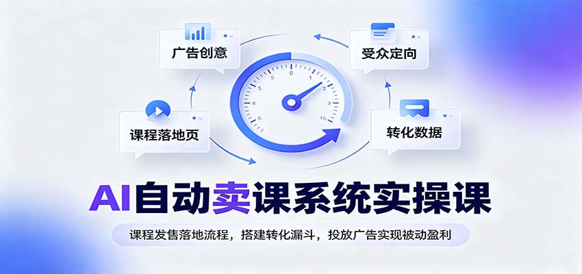 AI自动卖课系统实操课：课程发售落地流程，搭建转化漏斗，投放广告实现被动盈利-副业研究所