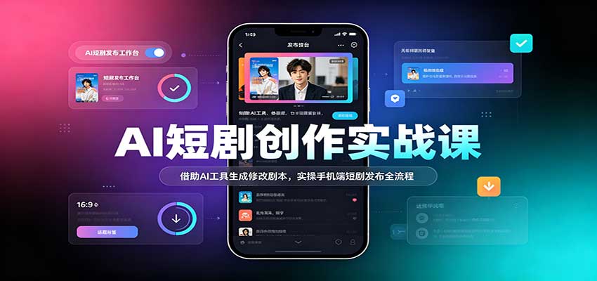 AI短剧创作实战课：借助AI工具生成修改剧本，实操手机端短剧发布全流程-副业研究所