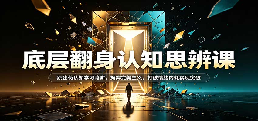 底层翻身认知思辨课：跳出伪认知学习陷阱，摒弃完美主义，打破情绪内耗实现突破-副业研究所